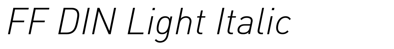 FF DIN Light Italic